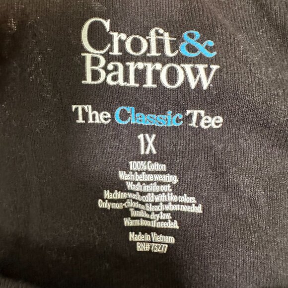 Croft & Barrow The Classic Tee Plus Size 1X Black Floral Long Sleeve - Picture 6 of 9